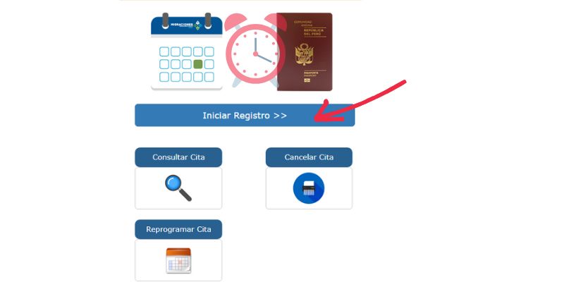 iniciar registro para pasaporte peruano